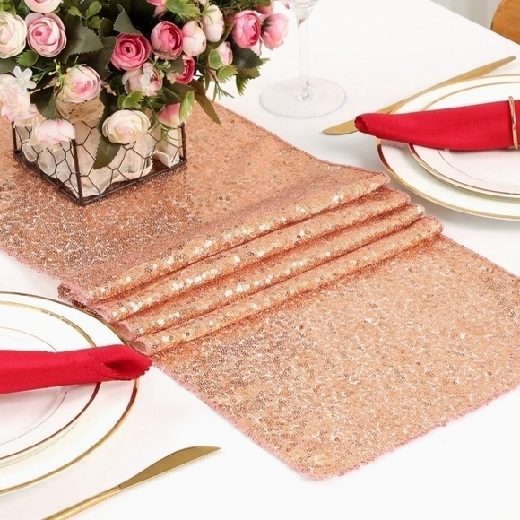 Set of two Queen Dream Sequin Table Runners (12"x108") and one 12"x72" and 1EUC - Picture 6 of 6